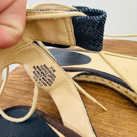 Nine West Navy Blue Canvas Unah Toe Sandals Women’s Size 9.5 - Picture 9 of 10